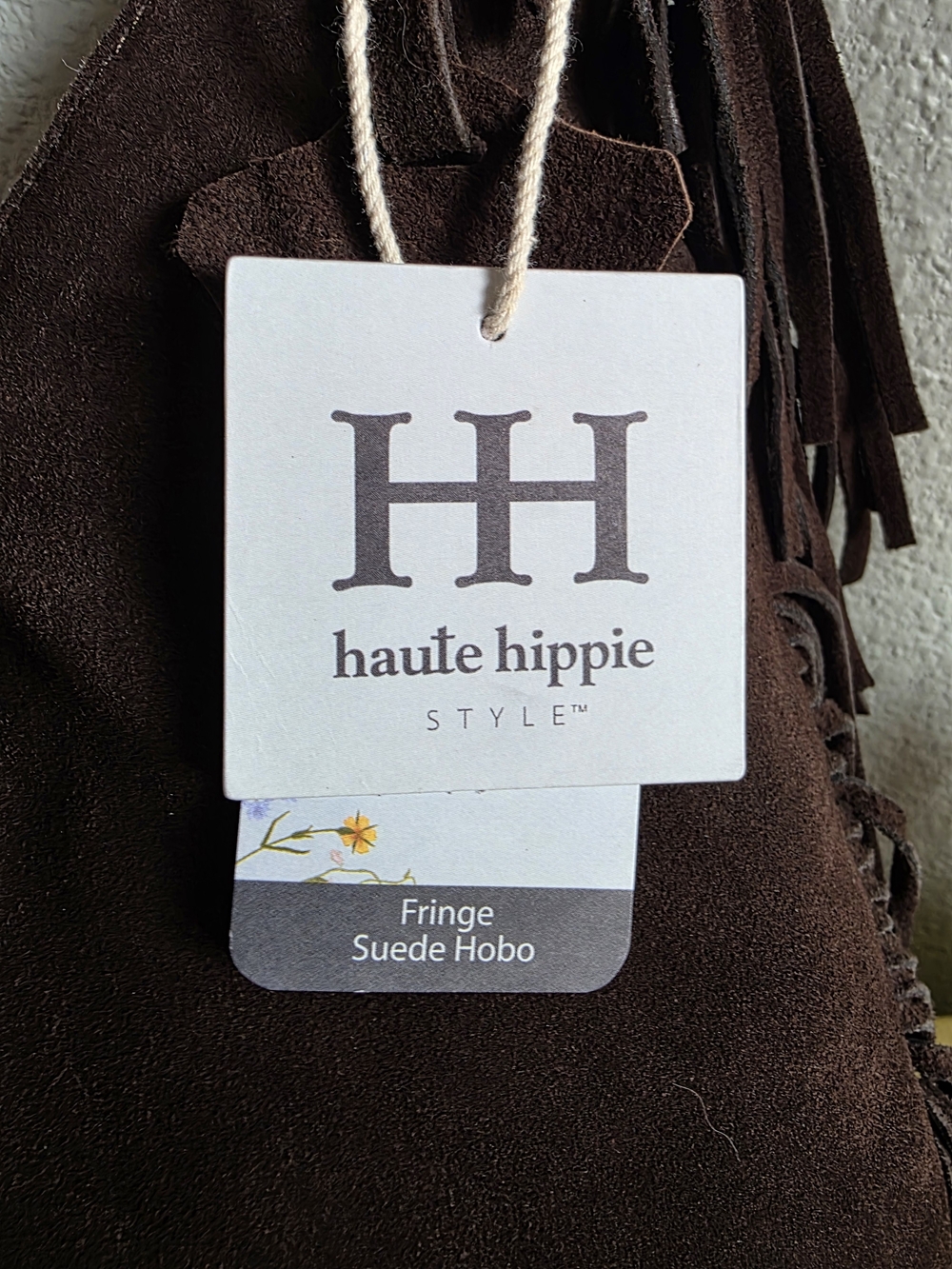 Haute Hippie Brown Fringe  Suede Hobo Bag - Picture 3 of 10
